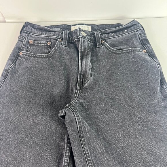 Abercrombie Fitch Jeans Women's 28x30* Low Rise Baggy Black Faded Denim Tag 25R - Picture 3 of 16